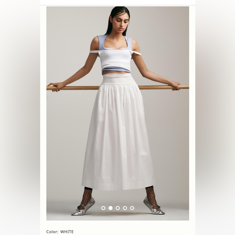 MARE MARE X ANTHROPOLOGIE SMOCKED-WAIST MAXI SKIRT
